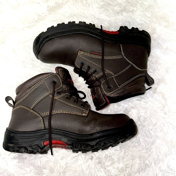 Skechers Men\'s Burgin Tarlac Steel Toe Work Boot Style 77143 BRN Excellent Cond main image 4